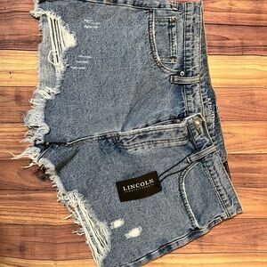 Lincoln Women's Ripped Blue Jean Shorts
